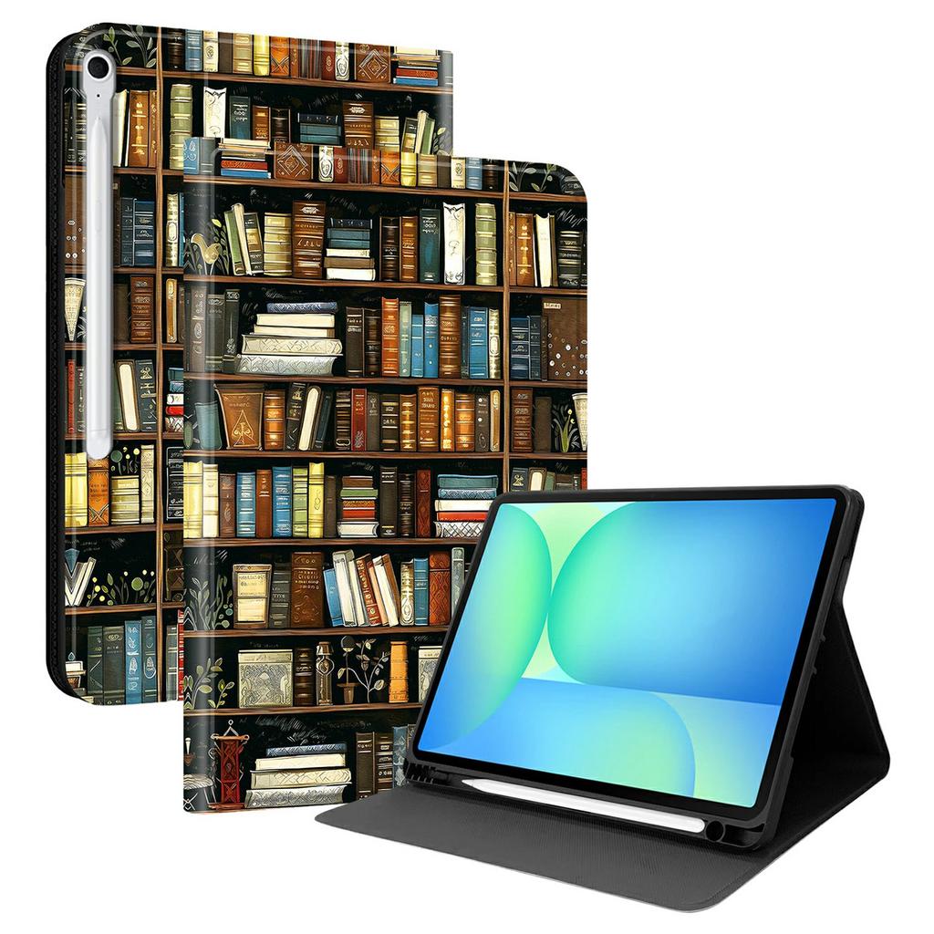 For Samsung Galaxy Tab S10 FE+ PU Leather Case Pattern Print Tablet Cover Stand with Pen Slot (Stylus Not Included)