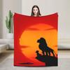 The Lion King Simba Anime Blankets Velvet Anime Warm Throw Blanket for Outdoor Travel Bedspread
