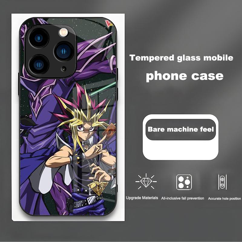 Темный Yu Gi Oh Защита от падений для IPhone 15 Pro Max 14 13 12 11 X XS XR 5 6 7 8 Plus 2020 2022 SE Закаленное стекло Чехол для телефона