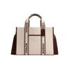 Coach Geantă de mână Smith 34 Logo Logo Pânză și Piele fină de vițel Geantă tote Geantă tote Geantă de cumpărături Pe umăr Crossbody Mărime mare Femei Aur și Natural
