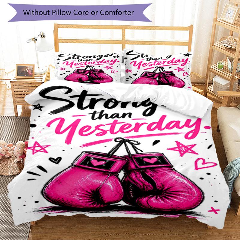 3pcs boxing Bedding Set Duvet Cover Closure Includes 1 Duvet Cover & 2 Pillowcases, Soft and Comfortable for All Seasons.
