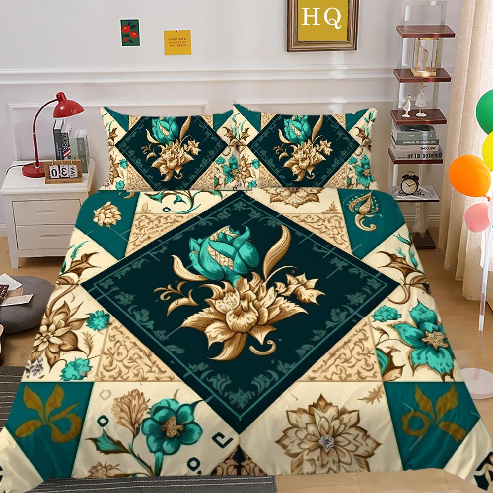 3D Роскошный женский пододеяльник с цветочным принтом, комплект королевского размера для спальни, декор из полиэстера, домашнее постельное белье