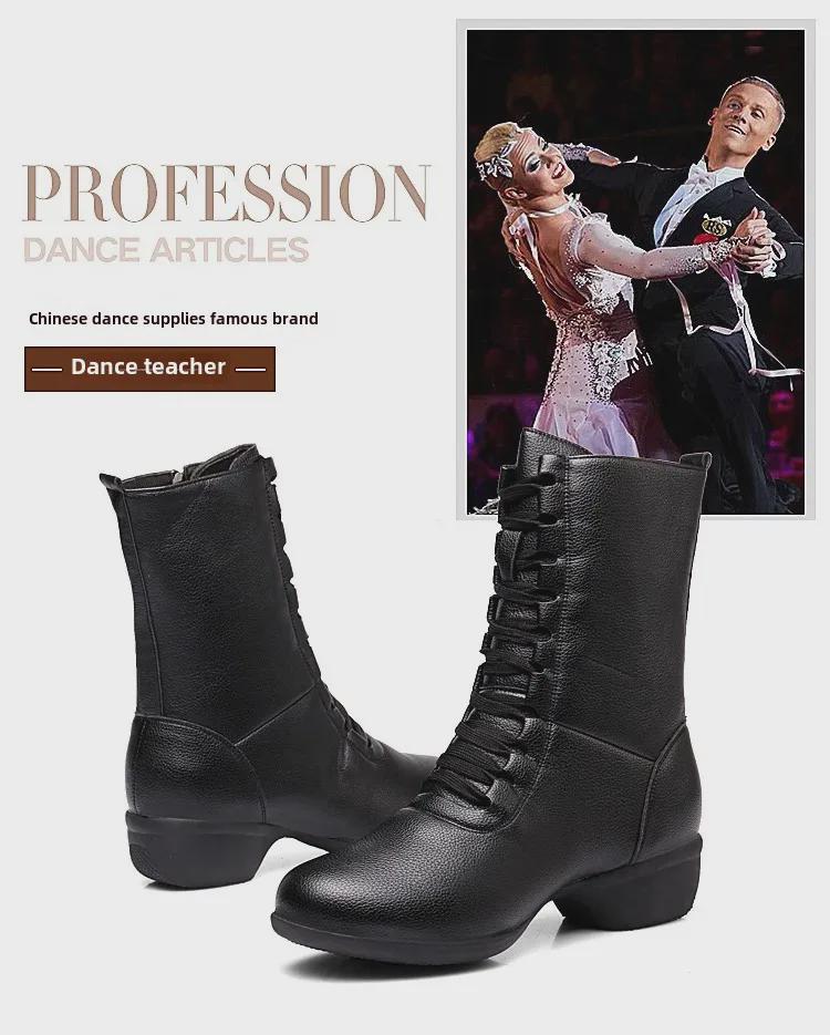 Ботинки для танцев Square Dance Boots с мягкой подошвой и молнией - средний каблук с воздушной подушкой, стиль «матрос», одежда на все времена года