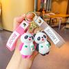 Adorable Panda Keychain Plush Doll Cute Silicone Car Key Ring Bag Charm