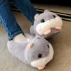 Novelty Hamster Booties Slippers Women's Warm Fuzzy Home Shoes Soft Pink Cute Rabbit Ears Cotton Slippers Fluffy Animal Slides