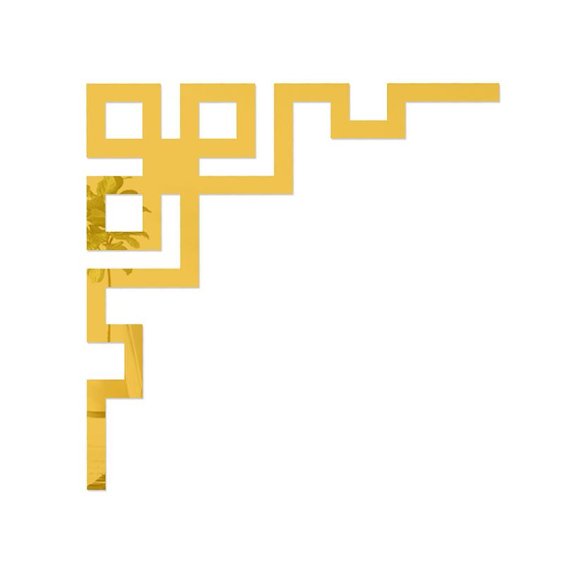 4 шт., украшение комнаты, современные настенные наклейки, угловые наклейки, акриловая линия талии, настенный декор, 3D зеркальная наклейка «сделай сам»