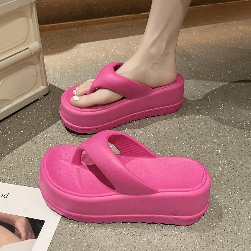 2025Women Platform Sandals Women Flip-flops EVA Heels Sandals For Women Fashion Beach Slides Outdoor Soft Heel Cloud Slippers