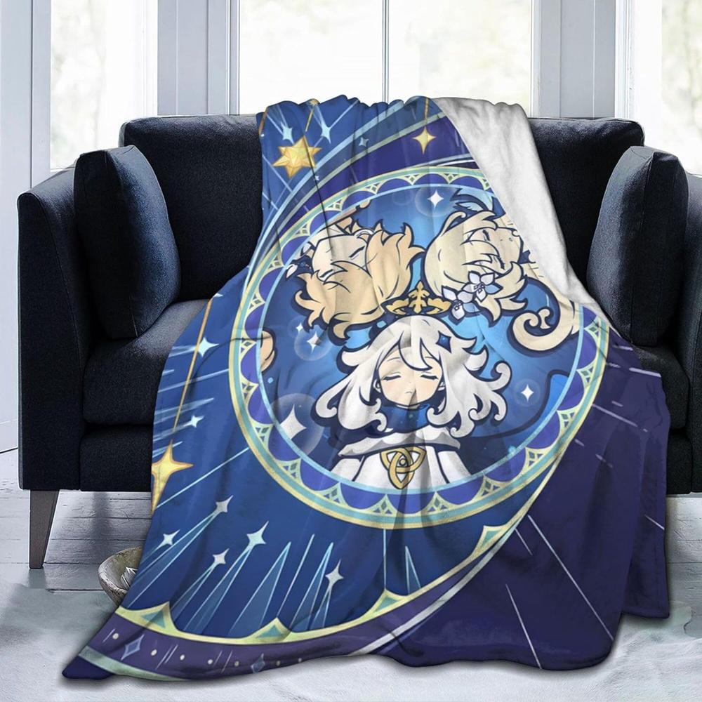 Starry Night Celestial Blanket - Soft Cozy Throw with Magical Anime Design, Perfect for Home Decor, Unique Gift for Fantasy Fans