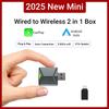 2025 Новый мини-адаптер 2 в 1 с проводным и беспроводным подключением CarPlay и Android Auto 5 ГГц WiFi5 для оригинальных автомобилей с проводным CarPlay/Auto