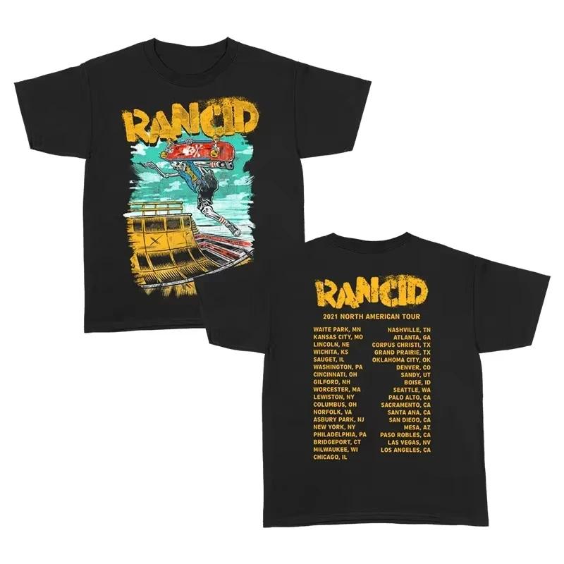 Rancid Spoiled Band Британский Панк-рок Американская Уличная Мода Принт Черепа Свободный Принт Летняя Футболка для Мужчин и Женщин