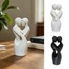 Минималистичное 3D-печатное украшение для пары с вырезом в форме сердца Гладкие Деликатные Линии Черно-Белое Настольное Сувенирное Романтическое Домашнее Украшение Подарок