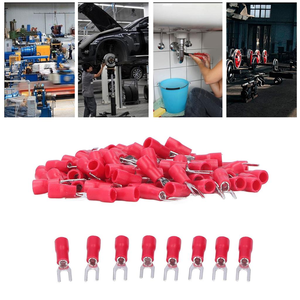 100 шт. Набор изолированных вилочных разъемов 22‑16AWG для обжима проводов для оборудования