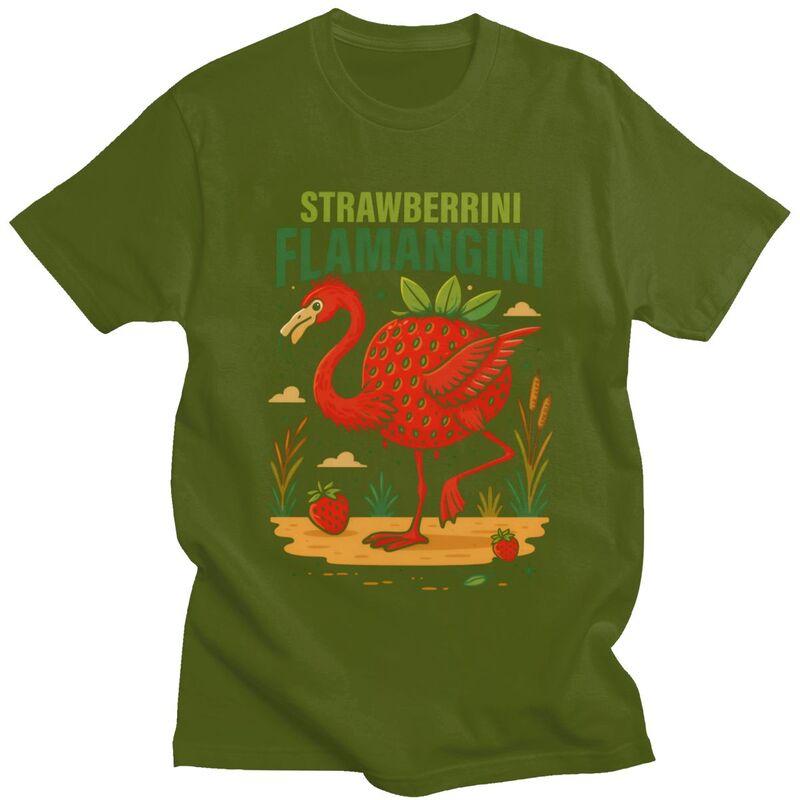 Strawberrini FlaUnisexgini Итальянские Мемы Мозговая Гниль Футболка для Унисекса Футболка Стиль Юмор Короткий Рукав Футболка Свободный Крой Одежда