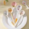 Ceramic Soup Spoon Cereal Spoon Cute Household Tableware Painted Coffee Spoon Jam Spoon Gift Dessert Scoop Kitchenware