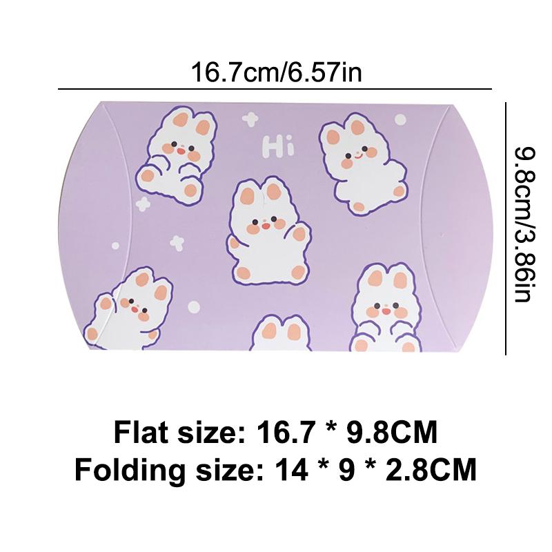 10Pcs Chocolate Candy Pillow Box Paper Cartoon Animal Gift Folding Paper Box Small Gift Packaging Box