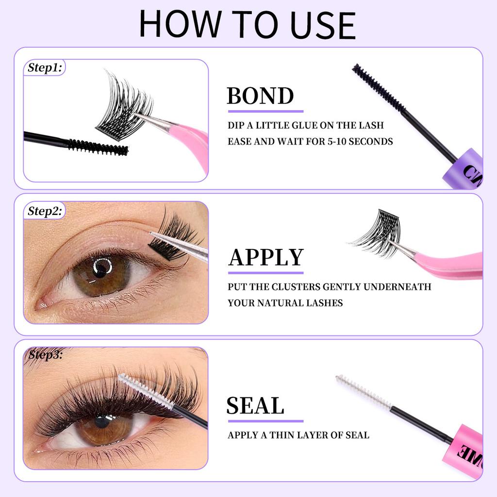 Single Cluster C Curl False Eyelashes Natural Thick Diy Segmented 10-18Mm Eyelashes