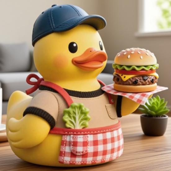 BBQ Duck Figurine Collectible Tabletop Duck Decoration Resin Duck Statue for Shelf Cabinet Bathroom Decor Ducks Enthusiasts Gift