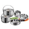 NANGGEAR Camp Bonfire BBQ Pot Set Stainless Steel Cooker for 6 People (Nanko Gear) NAN-MC-210