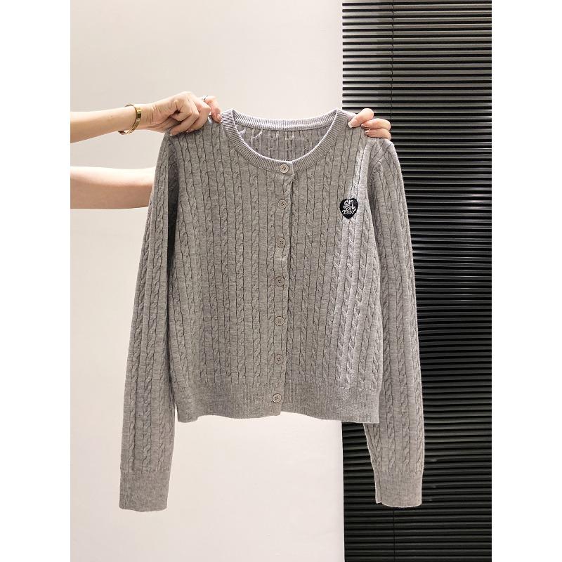 Дофаминовая вязаная куртка женская весна и осень любовь твист вышитый топ однобортный мягкий восковой свитер кардиган