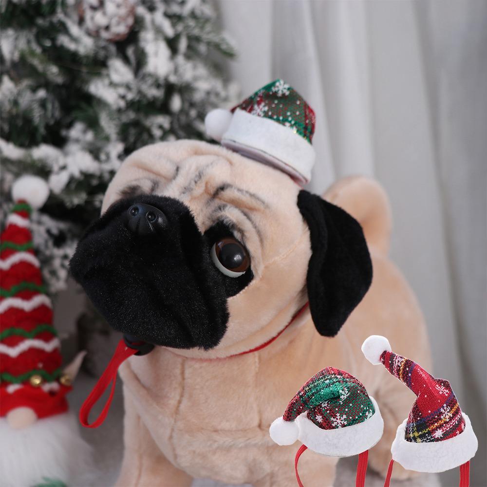 Регулируемая Рождественская Шапка для Питомца Декоративная Рождественская Шапка для Щенка Головной Убор для Кошки Шапка Новый Год