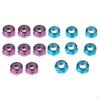 16pcs 2 Colors Skateboard Truck Wheel Axle Screw Nuts