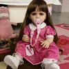 Реалистичные куклы-ребёнки, девочка, 55 см, полностью силиконовая виниловая, реалистичная принцесса, новорожденная кукла, сделай сам, дети, подружки, игрушка, подарок на день рождения, Рождество