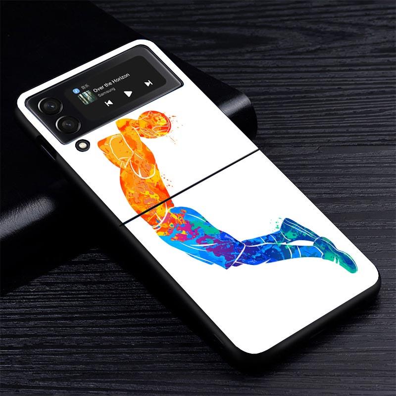 Basketball Basket Dunk Z Flip 7 Phnoe Case For Samsung Z Flip 6 5 4 3 5G Galaxy ZFlip7 ZFlip4 ZFlip5 ZFlip6 ZFlip3 Phone Cover 4