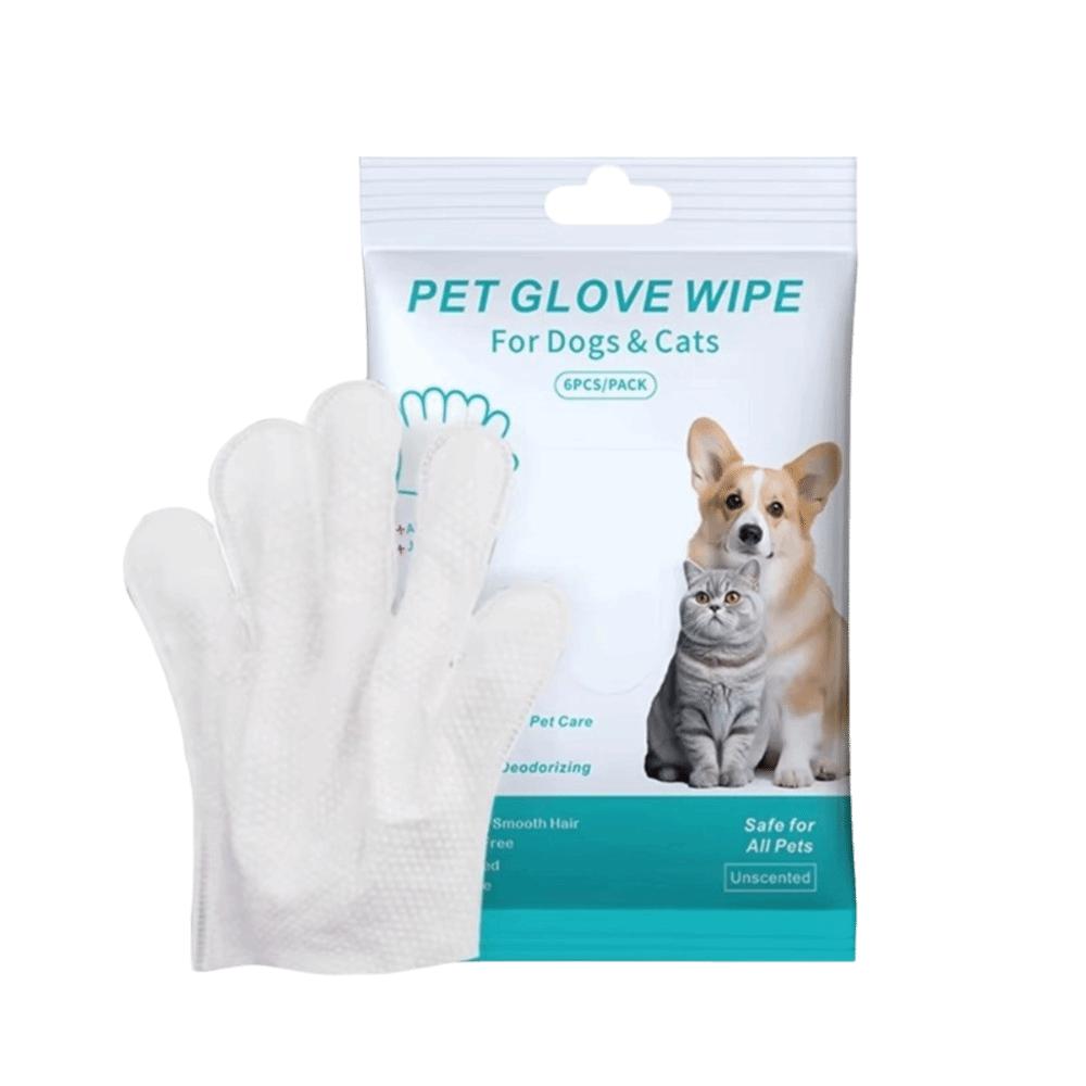 6Pcs Set Deodorizing Pet Wipes Gloves Pet Wipes Disposable Gloves Pet Care Cleaning Wipes