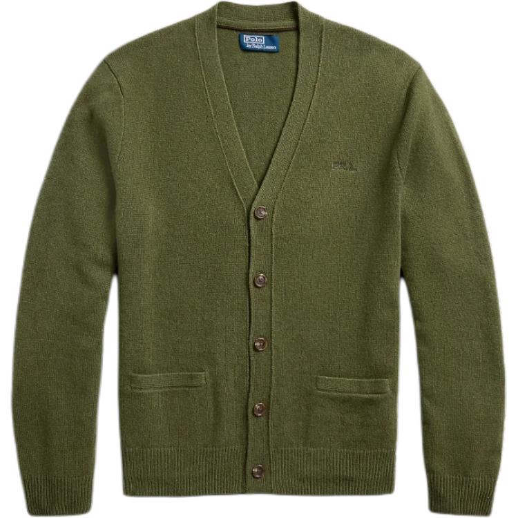 Polo Ralph Lauren FW24 Лого Шерстяной Модный Вязаный Свитер Мужской свитер Оливково-зеленый MNPOSWE16822061-310