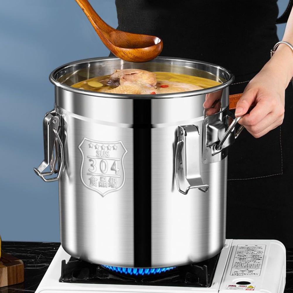 6/12/21/33л Канистра из нержавеющей стали 304 с герметичной крышкой Ведро для хранения пищевого масла, сахара, молока с ручками Контейнер для дома и кухни