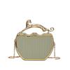 Trendy Gold-Edged Single-Shoulder Crossbody Bag with Textured Chain and Metal Accents - Small Handheld Square Design for Women