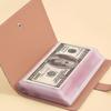 1 Note Storage Book Made of PU Material, Holds 100 Bills with Note Photos, Stamps, Bank Card Storage Book 1A6 Extra Large Capacity Cash Storage
