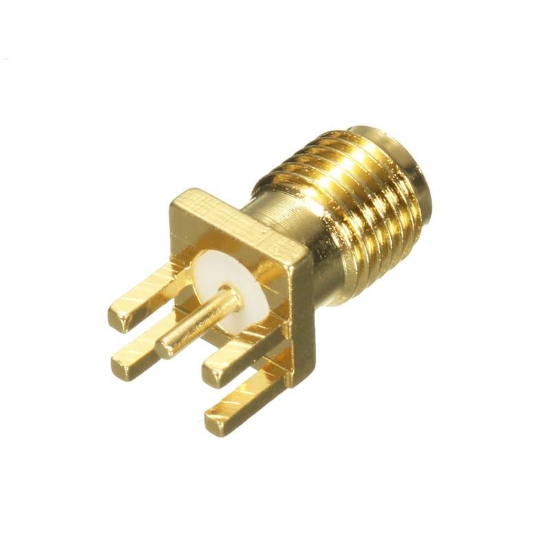 10Pcs 1.6mm SMA Female Jack Solder Nut Edge PCB Clip Straight Mount Gold Plated RF Connector Receptacle Solder