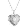 Heart Locket Pendant Openable Female Silver Color Stainless Steel Photo Frame Charm Necklace for Women Men Jewelry Gift