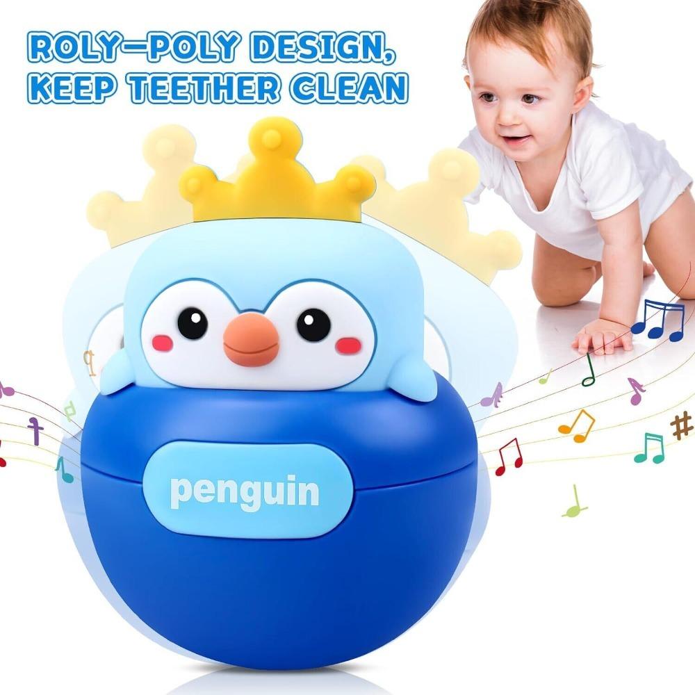 Игрушки для прорезывания зубов Penguin Roly Poly для детей от 6 до 12 месяцев, нетоксичны и не содержат BPA