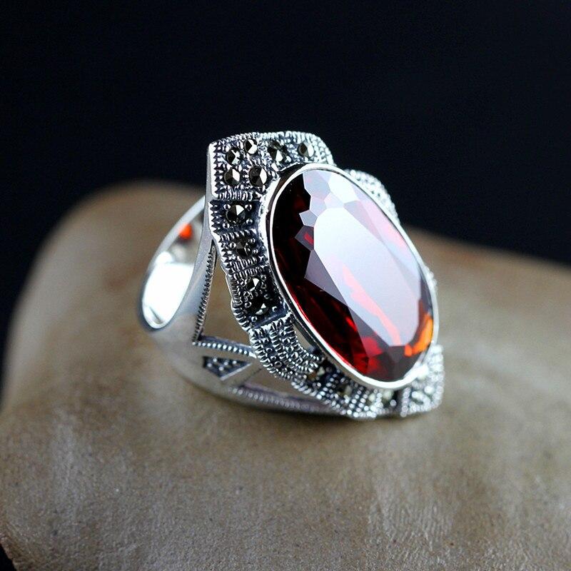 S925 серебристый Seiko атмосферный Ms. Серебряное кольцо с гранатом