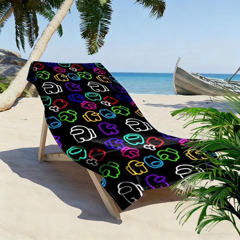 Among Us Print Beach Towel, Large Soft Quick Dry Towel for Beach Camping Swimming
