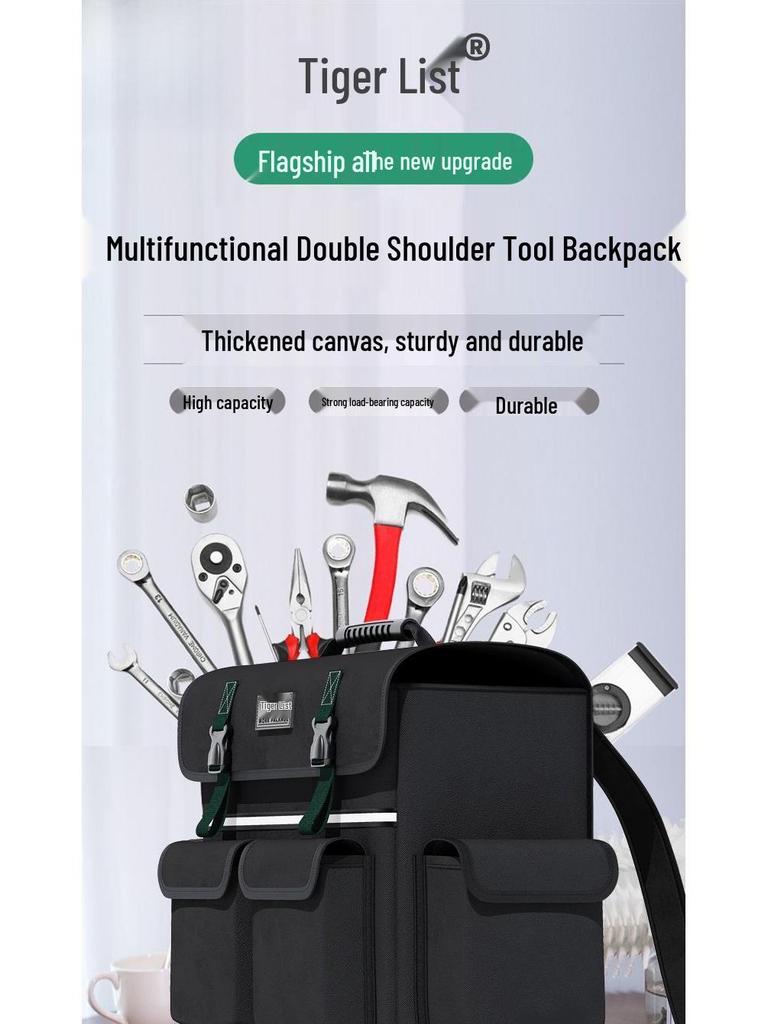 Electrician's Multifunctional Durable Canvas Tool Backpack