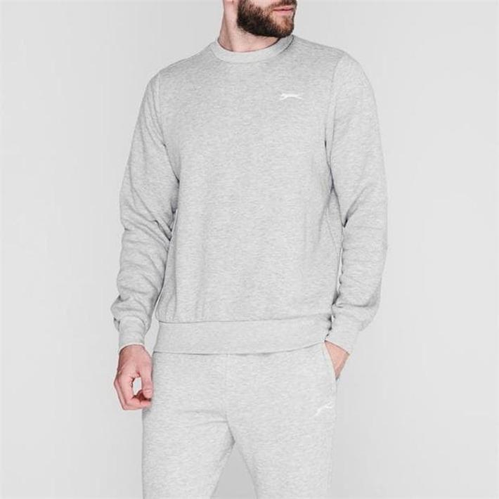 Slazenger Men's Fleece Sweatshirt, Gray, Size XL