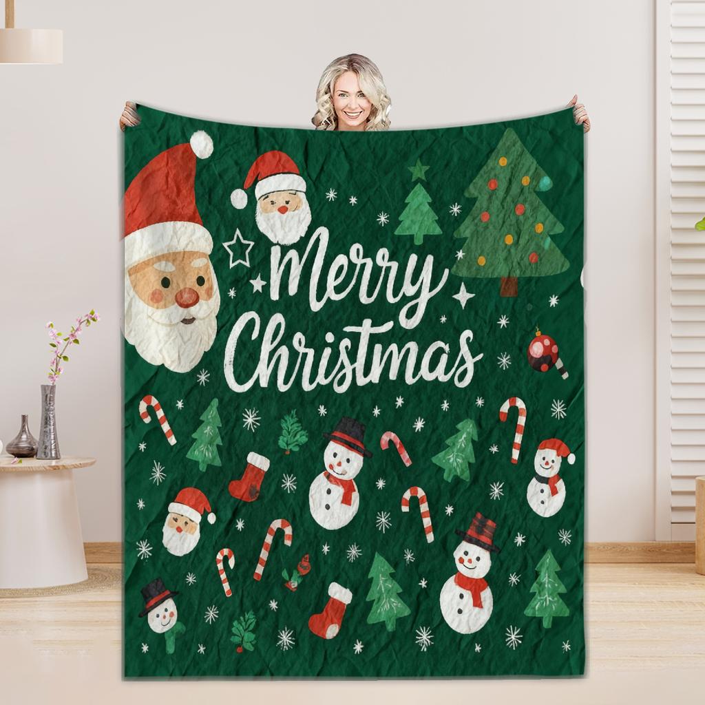 Christmas Flannel Blanket 3D Printed Blanket For Home Camping Nap Leisure Blankets Gifts For Girls Birthday Christmas Party
