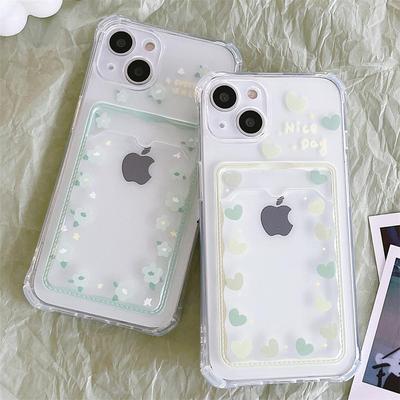 Чехол для телефона Matcha Green Love Floral для iPhone 11/12/13/14/15/16 Pro/Pro Max