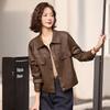 Women's Short PU Leather Motorcycle Jacket, Versatile Spring/Autumn Coat, Temperament Style (ZH1168)