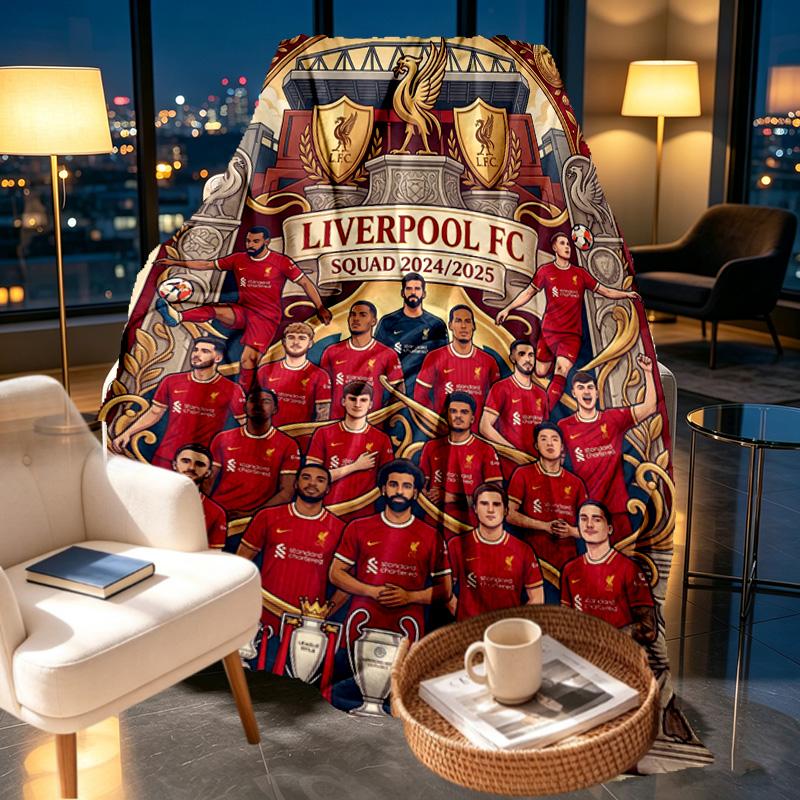 Liverpool Football Club Print Blanket - Soft & Comfortable, for Bedroom, Travel, Sofa, Home Decoration - Birthday Christmas Gift for Friend