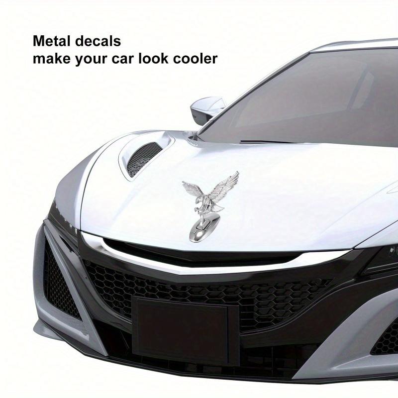 1pc Silver Eagle Shaped Car Ornament with Waterproof Self-adhesive and Rustproof Engine Hood Eagle Stand, Chrome Plated Car Decoration