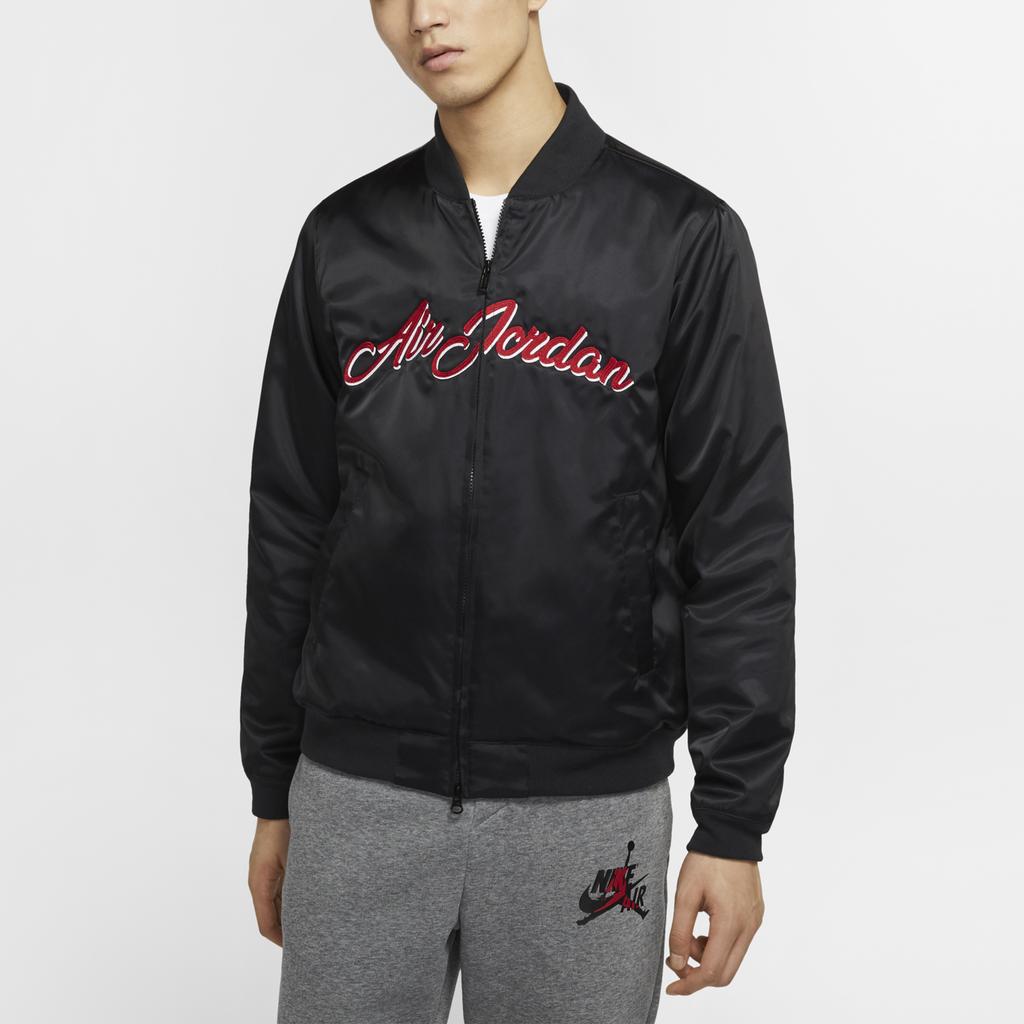 Jordan Куртка-бомбер MA-1 с бейсбольным воротником и длинными рукавами, мужская верхняя одежда, черная CD5760-010