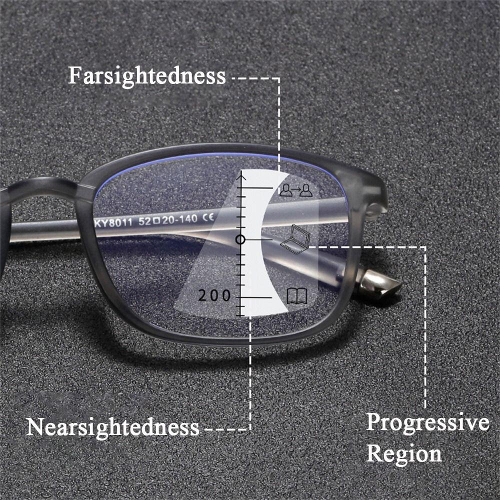 Square Multifocal Progressive Reading Glasses Men Fashion With Diopters Anti-glare Computer Eyeglasses Women UV400