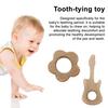 Wooden Baby Teether Toys Natural Beechwood Chew Toys for Infants Educational Teething Rings with Animal Shapes
