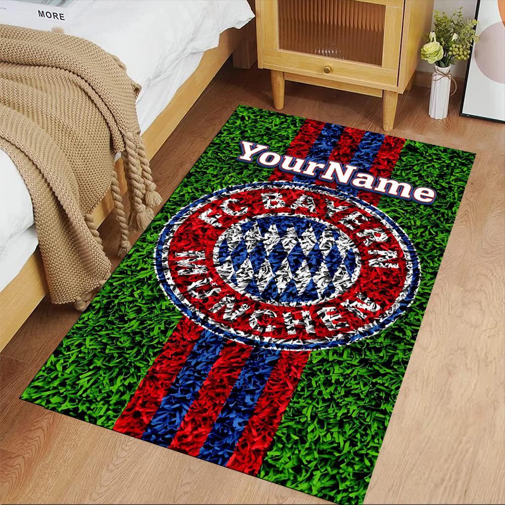 Bayern Munich Customize Your Name Carpet Design for Playrooms Entryway Bedrooms Study room Antislip Carpet Anime Office Decor Birthday/Christmas Gift