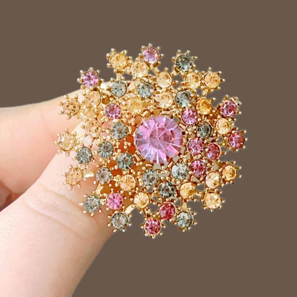 Роскошная цветная бриллиантовая брошь-одуванчик - элегантная женская милая булавка для одежды
