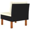 Modular Sofas 3 pcs Poly Rattan and Solid Eucalyptus Wood